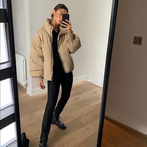 Zara Nude Puffer Jacket